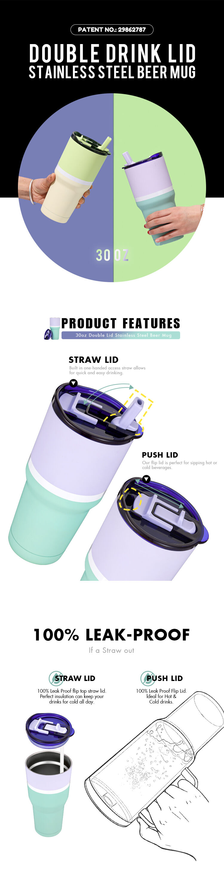 Wholesale Odm Double Wall Stainless Steel Vacuum Insulated Tumbler With ...