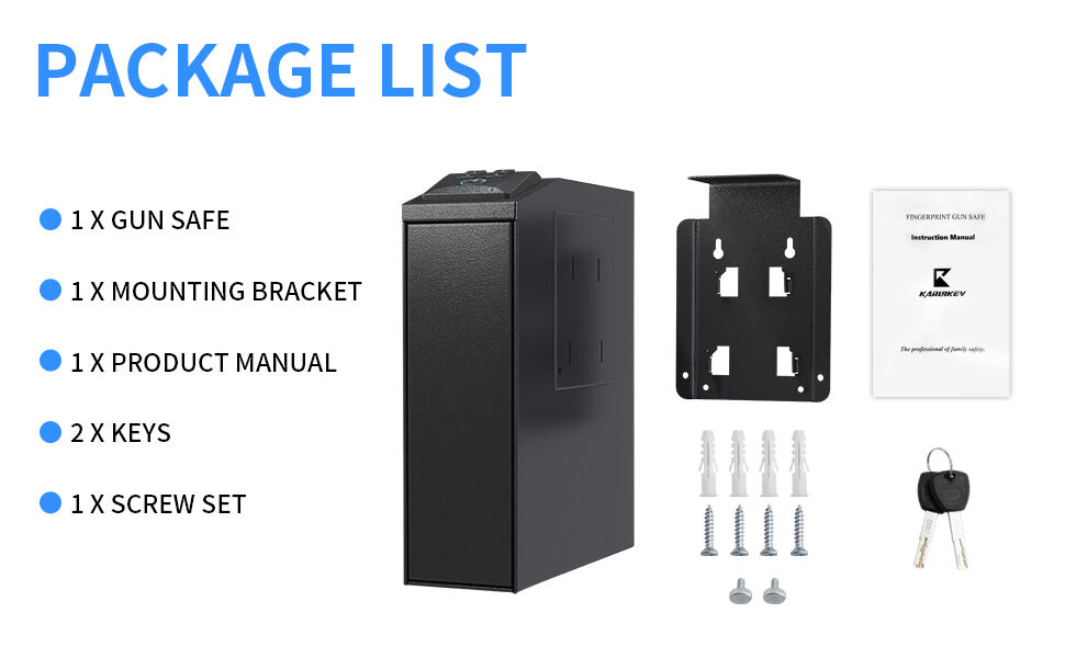 Gun Safe Biometric Pistol Safe, Mounted Nightstand Quick Access Handgun ...