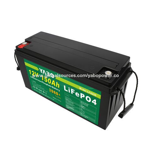 Bateria de Lítio LiFePO4 YABO 12V 150Ah em Promoção - Grande Capacidade para Sistemas Solares
