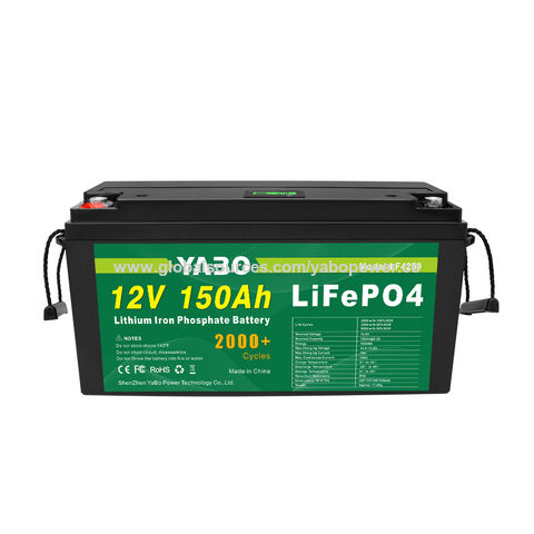 Bateria de Lítio LiFePO4 YABO 12V 150Ah em Promoção - Grande Capacidade para Sistemas Solares