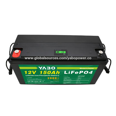 Bateria de Lítio LiFePO4 YABO 12V 150Ah em Promoção - Grande Capacidade para Sistemas Solares