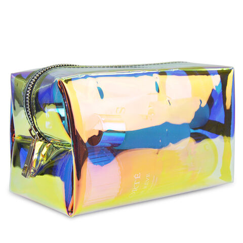Direkt ab Werk: Wasserdichte, transparente PVC-Kosmetiktaschen, schillernde, farbenfrohe Beauty-Cases, tragbar für Outdoor-Reisen