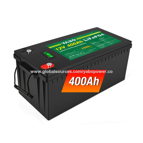 YABO Venta caliente alta seguridad 12V 400Ah LiFePO4 batería de litio para sistemas de almacenamiento de energía solar