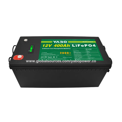 YABO Venta caliente alta seguridad 12V 400Ah LiFePO4 batería de litio para sistemas de almacenamiento de energía solar
