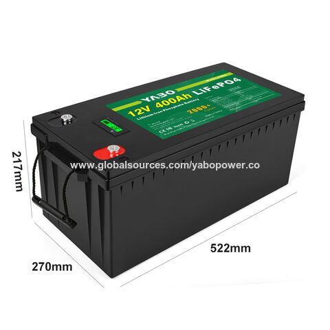 YABO Venta caliente alta seguridad 12V 400Ah LiFePO4 batería de litio para sistemas de almacenamiento de energía solar