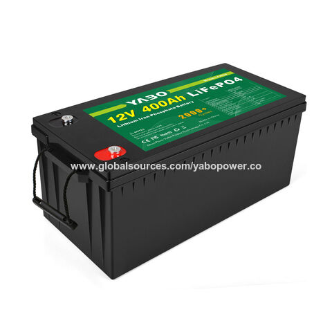 YABO Venta caliente alta seguridad 12V 400Ah LiFePO4 batería de litio para sistemas de almacenamiento de energía solar