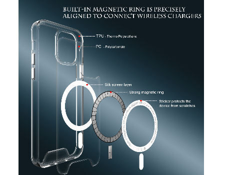 New Crystal Clear Shockproof Phone Cover Mobile Case Magnetic Tpu Phone 