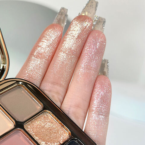 Palette de Maquillage Multifonctionnelle pour Femme, Style Tendance, 9 Couleurs, Ombre à Paupières Naturelle, Illuminateur Tridimensionnel, Poudre de Blush