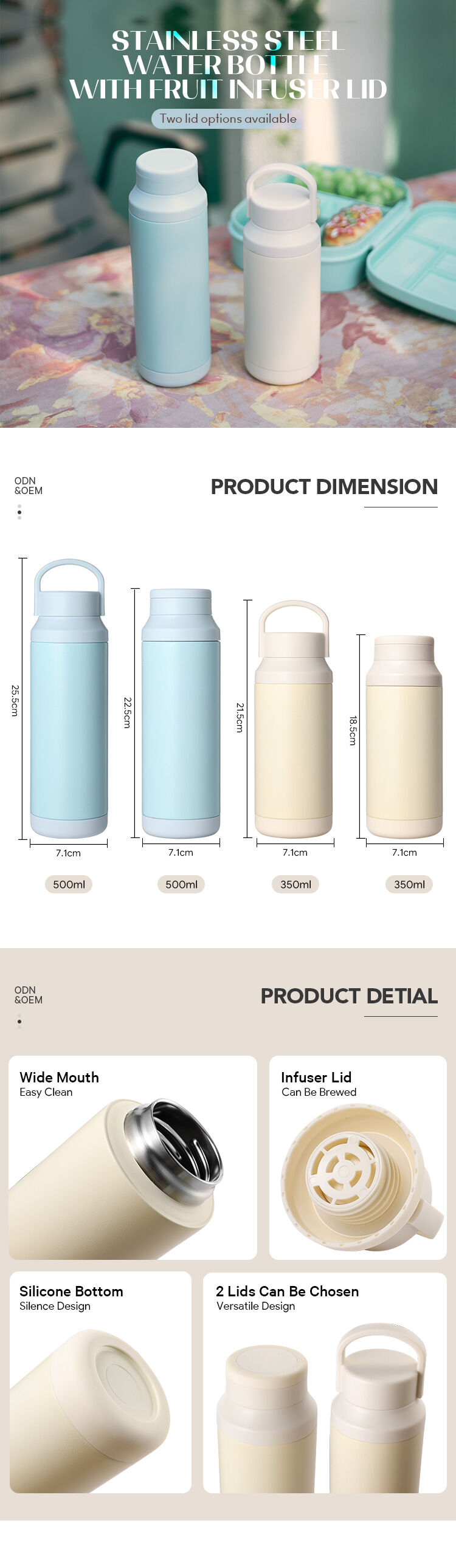 Wholesale Odm Double Wall Stainless Steel Vacuum Insulated Bottle With ...