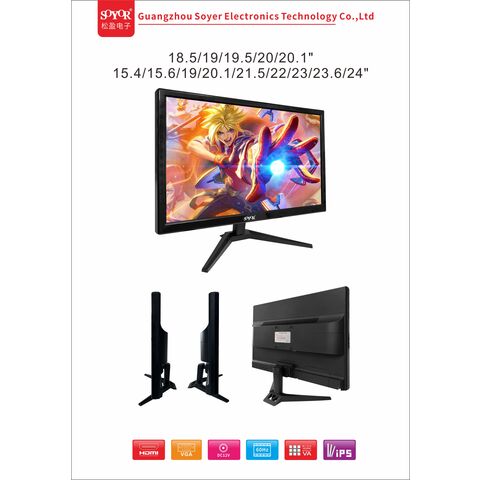 شاشة كمبيوتر LCD LED مقاس 18.5 بوصة و 19.5 بوصة، تثبيت على الحائط أو سطح المكتب، مع منفذ عالي الدقة - شاشة LED للكمبيوتر الشخصي