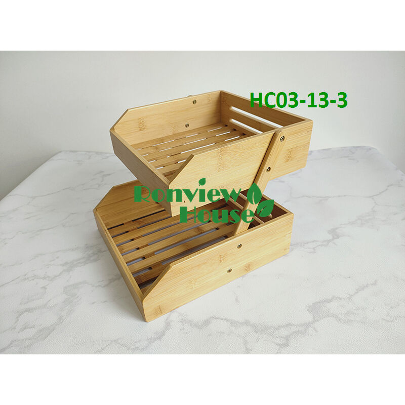 Desktop Organizers 2-layer Bamboo File Storage Rack, Foldable - China ...