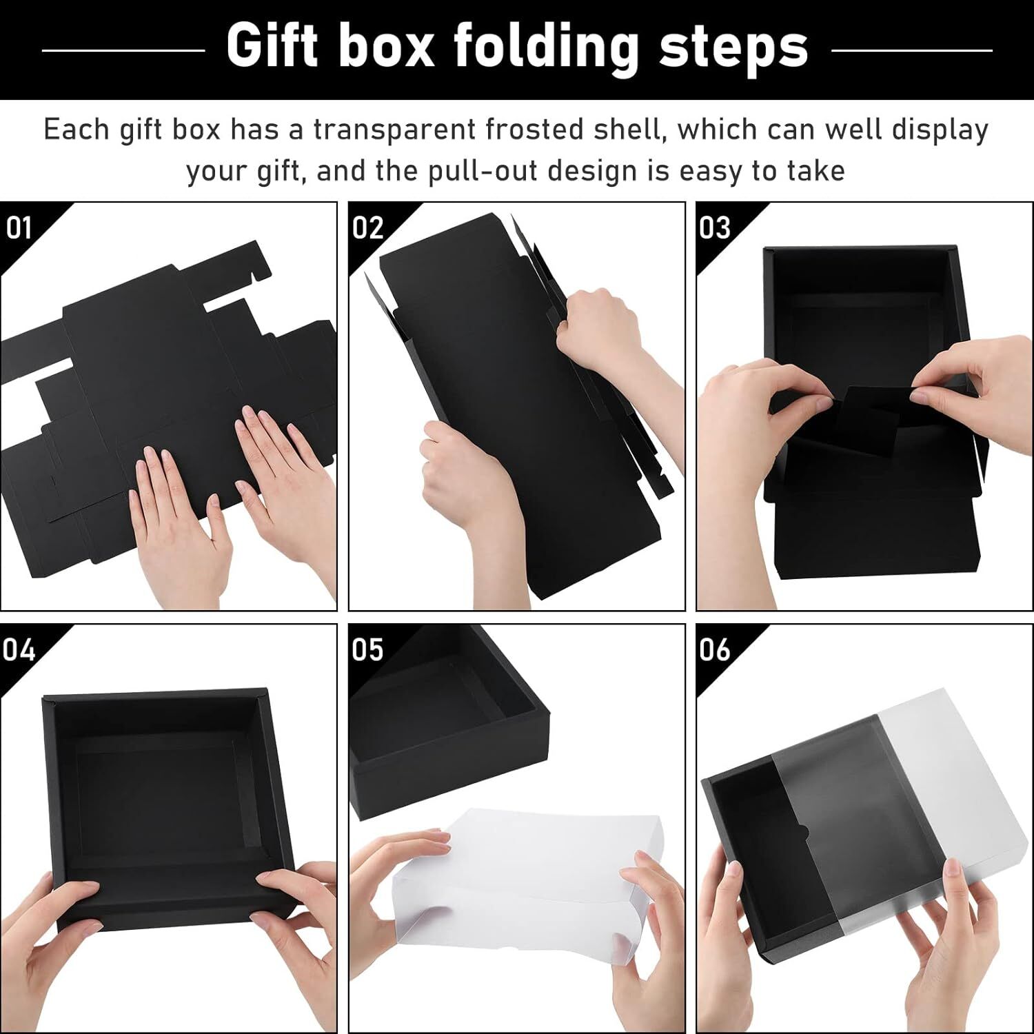 Kraft Gift Boxes Rectangle Kraft Paper Drawer Box With Window Homemade ...