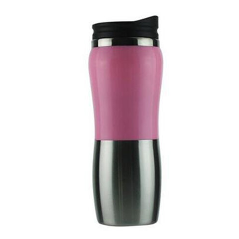 Gobelet à café isotherme personnalisé en acier inoxydable anti-fuite, extérieur en PS, 16 oz - Vente en gros