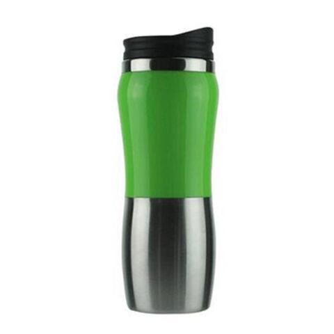 Gobelet à café isotherme personnalisé en acier inoxydable anti-fuite, extérieur en PS, 16 oz - Vente en gros