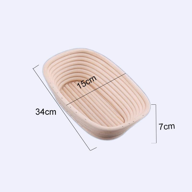 Home Use Round And Oval Bamboo Bread Proofing Basket Kit With Liner, Bamboo Basket