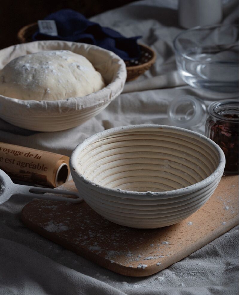 Home Use Round And Oval Bamboo Bread Proofing Basket Kit With