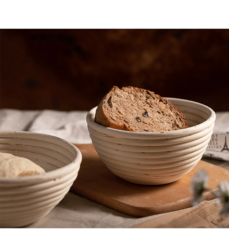 Home Use Round And Oval Bamboo Bread Proofing Basket Kit With