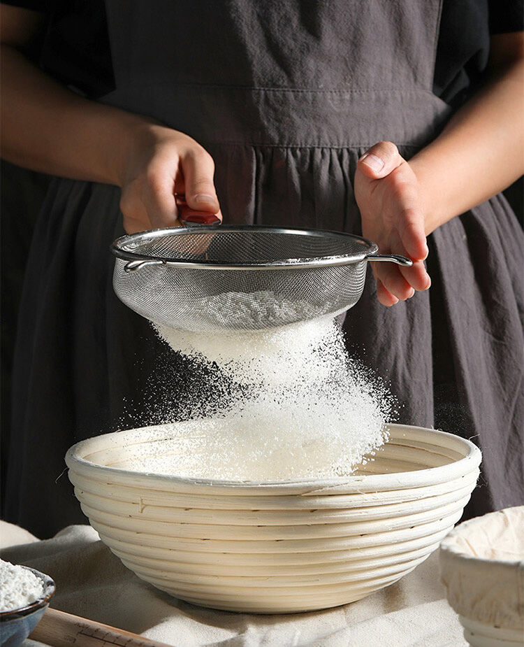Home Use Round And Oval Bamboo Bread Proofing Basket Kit With Liner, Bamboo Basket