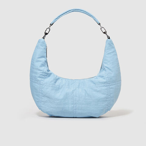 Fornecedor de fábrica Logotipo personalizado da moda em forma de lua Bolsa de ombro de lona de algodão Bolsa hobo Bolsa tiracolo de lona