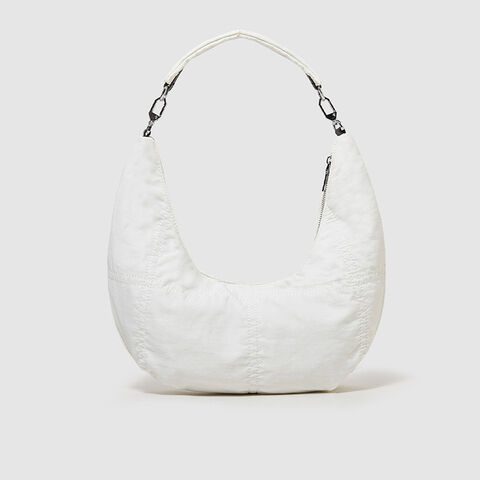 Fornecedor de fábrica Logotipo personalizado da moda em forma de lua Bolsa de ombro de lona de algodão Bolsa hobo Bolsa tiracolo de lona