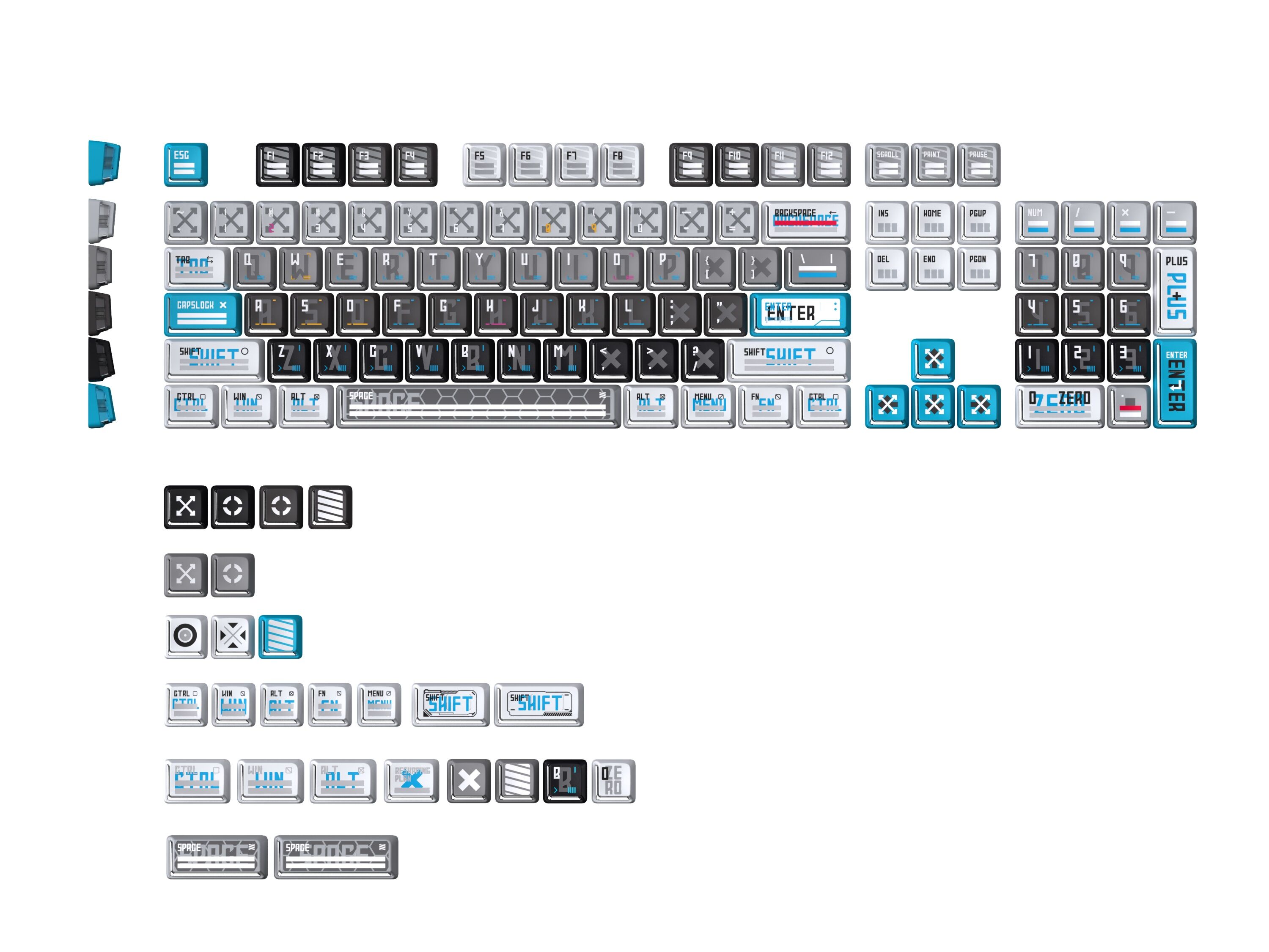 Nuclear Computer Keyboard 2024 New Arrival Stylish Pbt Pc Nuclear Power Keycap Double Shot Keycap ...