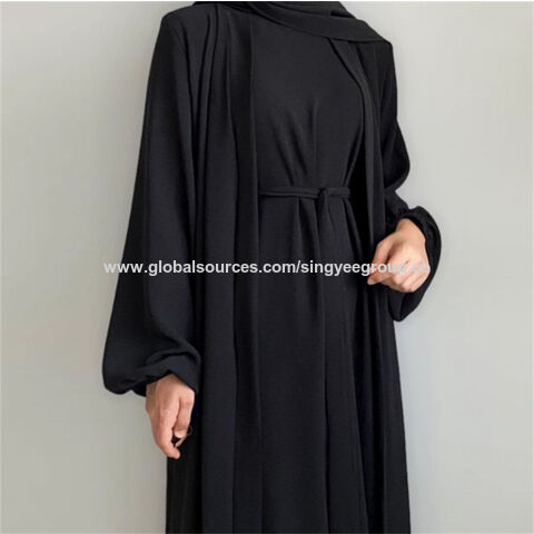 Abaya 2024 Turquía Dubái Color Sólido Conjunto de dos piezas - Venta al por mayor Abayas de Turquía