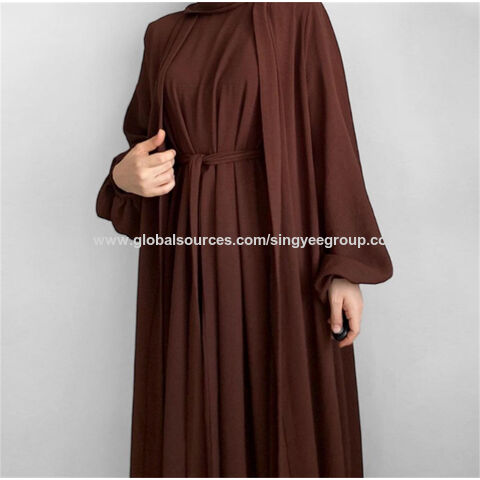 Abaya 2024 Turquía Dubái Color Sólido Conjunto de dos piezas - Venta al por mayor Abayas de Turquía