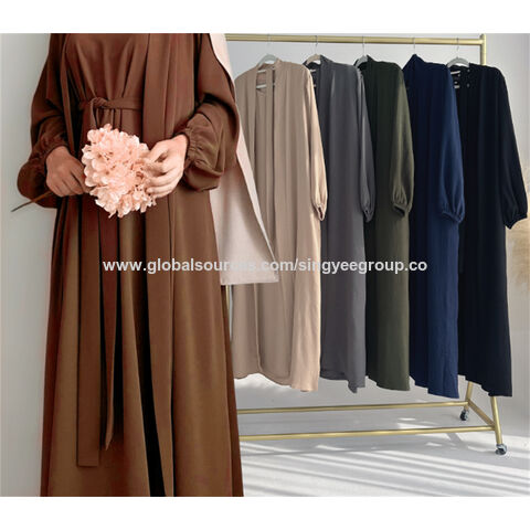 Abaya 2024 Turquía Dubái Color Sólido Conjunto de dos piezas - Venta al por mayor Abayas de Turquía