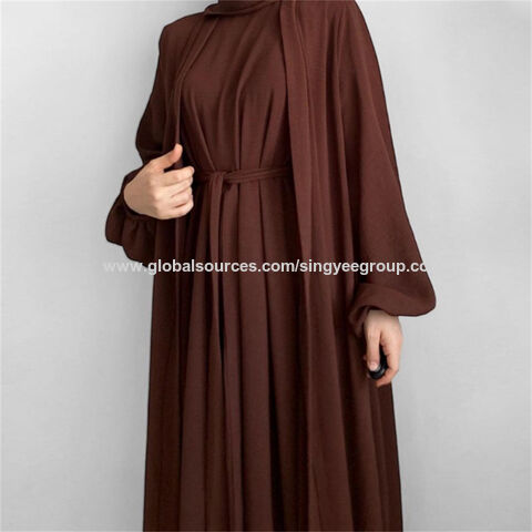 Abaya 2024 Turquía Dubái Color Sólido Conjunto de dos piezas - Venta al por mayor Abayas de Turquía