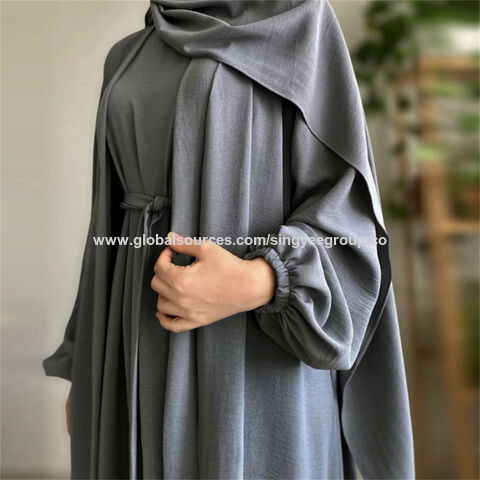 Abaya 2024 Turquía Dubái Color Sólido Conjunto de dos piezas - Venta al por mayor Abayas de Turquía