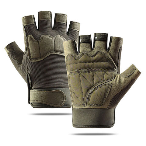 Guantes tácticos militares ajustables de medio dedo para combate al por mayor
