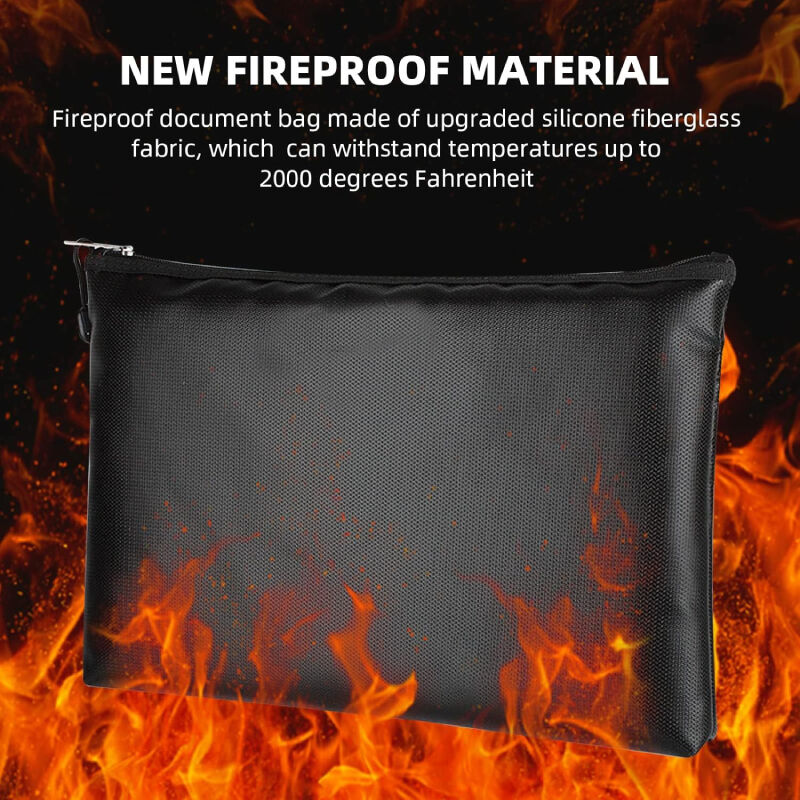 Sac Ignifuge XL Pour Documents Et Argent – Double Couche Fibre De Verre Et Silicone