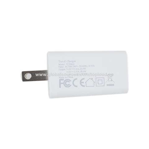 محول تيار متردد USB QC3.0 5 فولت 3 أمبير 18 وات 1 منفذ USB الأكثر مبيعًا في اليابان لعام 2024 للهاتف المحمول
