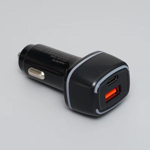 45W A+C Metall Auto-Schnelllader, Schnellladung C+A 2 Ports USB Typ C Auto-Handyladegerät Quick Charging Autoladegerät aller Größen.