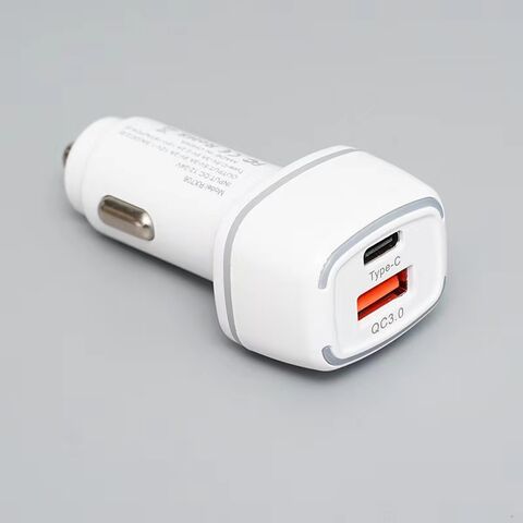 45W A+C Metall Auto-Schnelllader, Schnellladung C+A 2 Ports USB Typ C Auto-Handyladegerät Quick Charging Autoladegerät aller Größen.