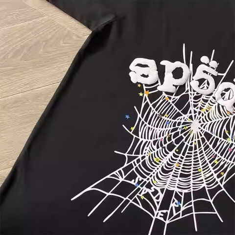 Custom Men's t shirts Sp5der Spider T-shirt fashion Street Wear Clothing Puff Foam Print Pattern Summer Sports Wear Designer