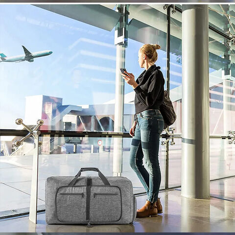 Bolsa de viaje personalizada de gran capacidad, plegable y portátil, impermeable, con compartimento independiente para zapatos.