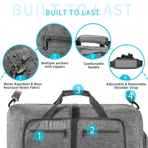 Bolsa de viaje personalizada de gran capacidad, plegable y portátil, impermeable, con compartimento independiente para zapatos.