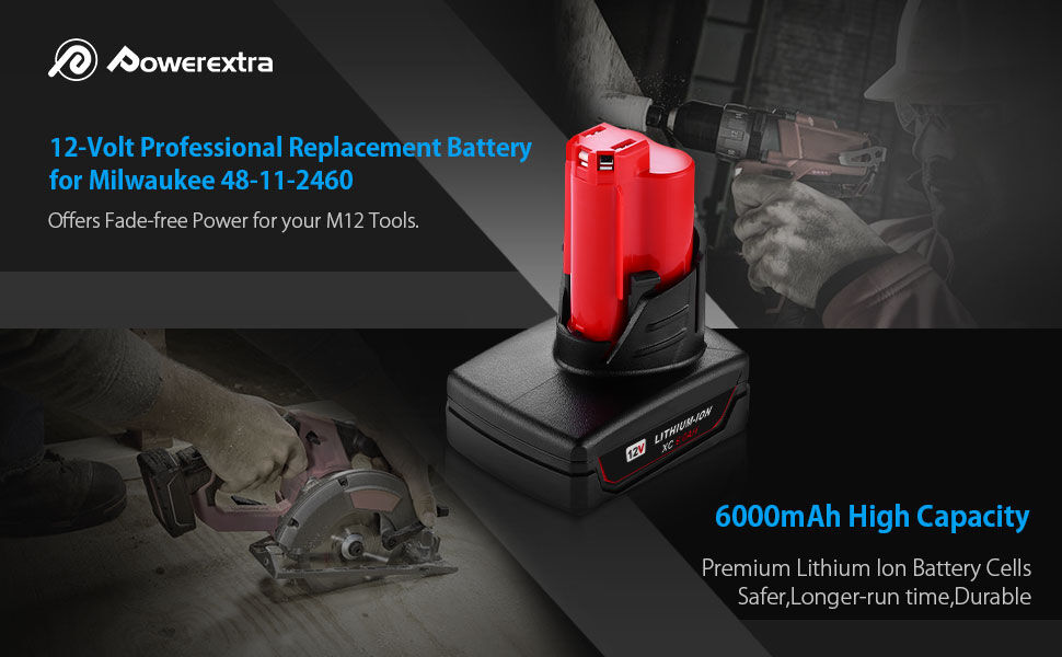 2-Pack 3.5Ah 12V Replacement Battery For Milwaukee M12 – Compatible With 48-11-2411, 48 2-Pack 3.5Ah 12V Replacement Battery For Milwaukee M12 – Compatible With 48-11-2411, 48