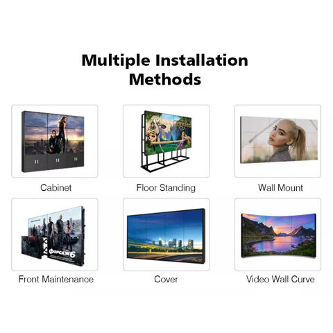 Écran Vidéo LCD d'Intérieur 4K à Lunette Ultra-Étroite, 46-65 pouces, Vente Directe d'Usine et Livraison Rapide