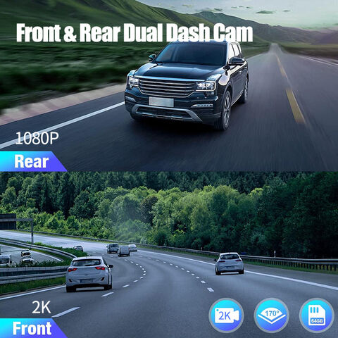 Cámara de Coche con WiFi, GPS, Cámara de Tablero Delantera y Trasera para Coches, Visión Nocturna, Pantalla IPS de 3.2 Pulgadas, DVR con Monitor de Estacionamiento 24h