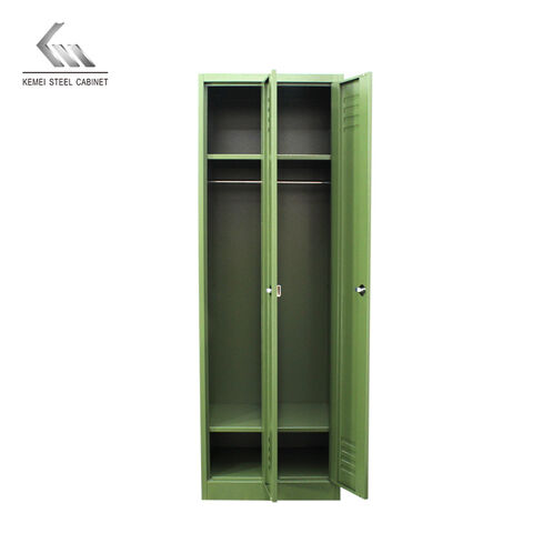 Precio barato al por mayor 2 puerta armario Oficina armarios de metal gabinete hierro armario de acero gimnasio dormitorio gabinete de almacenamiento de metal