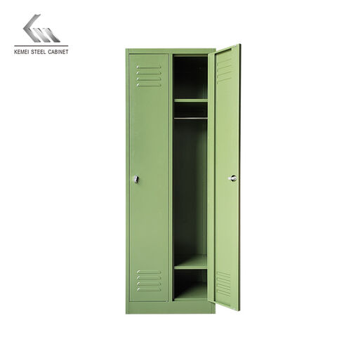 Precio barato al por mayor 2 puerta armario Oficina armarios de metal gabinete hierro armario de acero gimnasio dormitorio gabinete de almacenamiento de metal