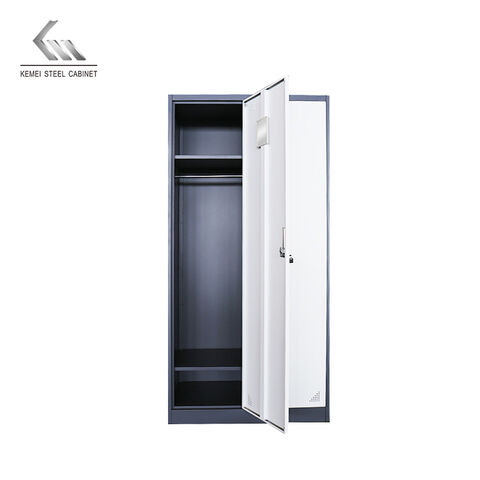 Precio barato al por mayor 2 puerta armario Oficina armarios de metal gabinete hierro armario de acero gimnasio dormitorio gabinete de almacenamiento de metal