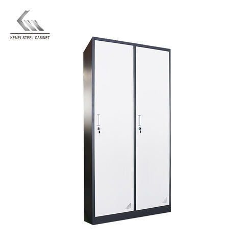 Precio barato al por mayor 2 puerta armario Oficina armarios de metal gabinete hierro armario de acero gimnasio dormitorio gabinete de almacenamiento de metal