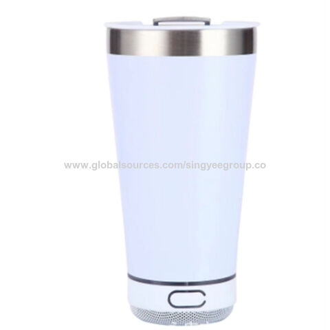 Vaso de cerveza con audio Bluetooth de 16 oz, taza termo de acero inoxidable 304, vaso portátil para coche para exteriores