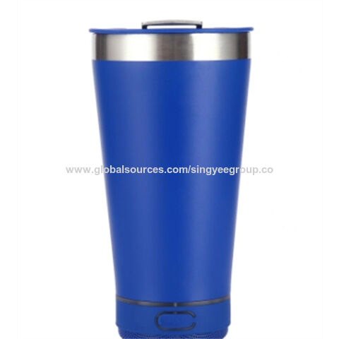 Vaso de cerveza con audio Bluetooth de 16 oz, taza termo de acero inoxidable 304, vaso portátil para coche para exteriores