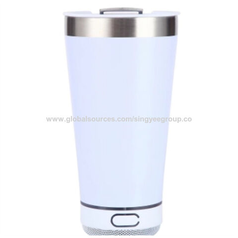 Vaso de cerveza con audio Bluetooth de 16 oz, taza termo de acero inoxidable 304, vaso portátil para coche para exteriores