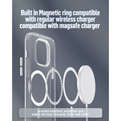 BLUEO PC+TPU Handy Zubehör Klare MagSafe Charger Magnetische Hülle für iPhone 13 Pro