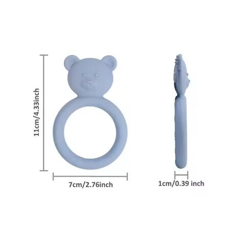 Mordedor de silicone para bebês com logotipo personalizado de animais adoráveis - Brinquedos de dentição mastigáveis para bebês